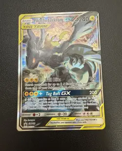 Pikachu & Zekrom GX SM168 Sm Holo LP Used Full Art Promo Rare Pokemon Card - Image 5