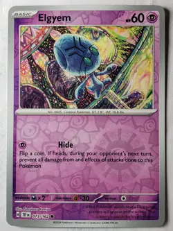 REVERSE HOLO Elgyem 073/162 NM / M Temporal Forces Pokemon Card Tomokazu Komiya - Image 1