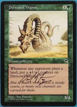 Dirtcowl Wurm Tempest NM Green Rare SIGNED MAGIC MTG CARD (ID# 410144) ABUGames - Image 1