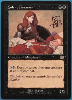 Silent Assassin Mercadian Masques NM Black Rare SIGNED CARD (441509) ABUGames - Image 1