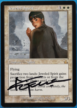 Jeweled Spirit Prophecy NM White Rare SIGNED MAGIC CARD (ID# 504848) ABUGames - Image 1