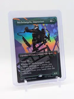 MTG - Michelangelo, Improviser - FOIL Borderless Mythic #219 - TMNT NM - Image 1