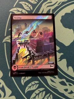 Full Art Swamp 307 Surge Foil Teenage Mutant Ninja Turtles TMNT TMC MTG Magic - Image 1