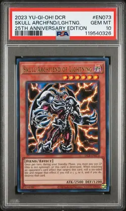 YuGiOh - 2023 Skull Archfiend of Lightning - DCR-EN073 PSA 10 - Image 1