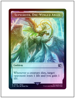 1x Sephiroth, One-Winged Angel Token, Foil, Magic the Gathering MTG NM - Image 1
