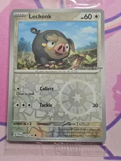 Lechonk POKEMON CENTER Stamp 155/198 Reverse Holo Sealed Promo Scarlet Violet - Image 2