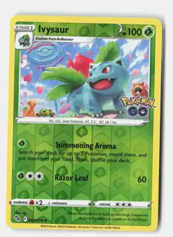 Ivysaur Uncommon Reverse Holo Pokemon GO 002/078 NM - Image 1