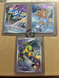 Pokemon 1st Partner Illustration Collections Turtwig #40 Chimchar #41 Piplup #42 - Image 1