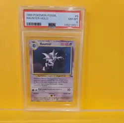 1999 POKEMON FOSSIL #6 HAUNTER HOLO PSA 8 NM-MT - Image 1