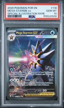 2026 POKEMON PERFECT ORDER SPECIAL ILLUSTRATION RARE #118 MEGA STARMIE EX PSA 10 - Image 1