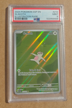 2024 Pokemon SSP EN Slakoth Illustration Rare #212 PSA 9 MINT - Image 1