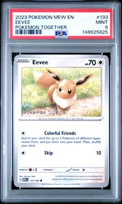 2023 POKEMON MEW EN-151 POKEMON TOGETHER #133 EEVEE PSA 9 - Image 1