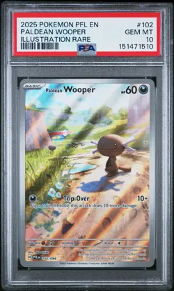 2025 POKEMON PFL EN-PHANTASMAL FLAMES ILLUSTRATION RARE PALDEAN WOOPER PSA 10 - Image 1