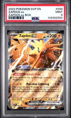 2023 POKEMON SVP EN-SV BLACK STAR PROMO ZAPDOS EX BOX #049 ZAPDOS EX PSA 9 - Image 1