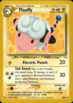 Pokemon Neo Revelation #28/64 Flaaffy Uncommon Lightly played C - Image 1