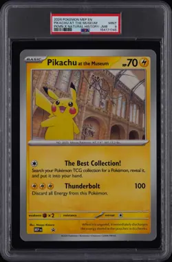 2026 POKEMON MEP EN-ME BLACK STAR PROMO JUMBO PIKACHU AT THE MUSEUM PSA 9 - Image 1