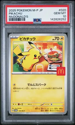 2025 POKEMON JAPANESE M-P PROMO MCDONALD'S #020 PIKACHU PSA 10 - Image 1