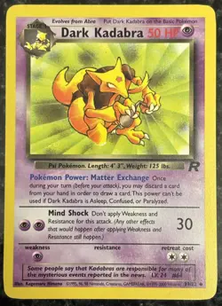 Dark Kadabra 39/82 Team Rocket Regular Uncommon LP Vintage Pokemon Card 2000 - Image 1