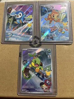 Pokemon 1st Partner Illustration Collections Turtwig #40 Chimchar #41 Piplup #42 - Image 1