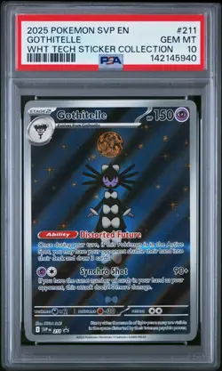 2025 Pokemon White Flare Tech Sticker Collection Gothitelle #211 PSA 10 GEM MINT - Image 1