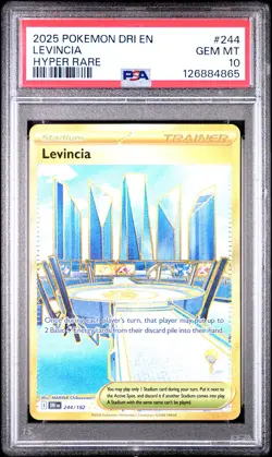 2025 POKEMON DRI EN-DESTINED RIVALS HYPER RARE #244 LEVINCIA PSA 10 - Image 1