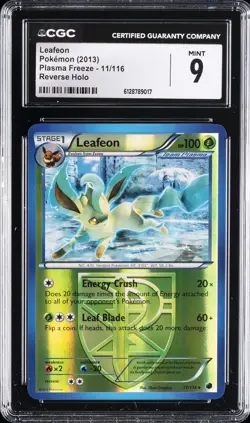 2013 POKEMON PLASMA FREEZE REVERSE HOLO #11/116 LEAFEON CGC 9 - Image 1