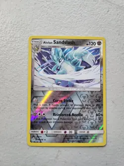 Pokemon Card - Alolan Sandslash Cosmic Eclipse 138/236 Reverse Holo Rare LP - Image 1