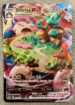 Pokemon TCG Snorlax VMAX 142/202 Sword & Shield Ultra Rare Full Art Holo NM - Image 1