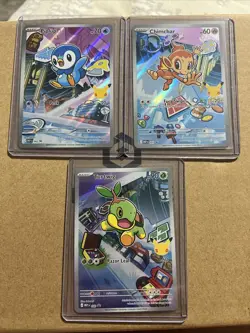 Pokemon 1st Partner Illustration Collections Turtwig #40 Chimchar #41 Piplup #42 - Image 1