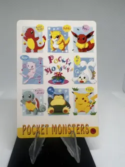 Pokemon Vintage Pocket Monsters Vending HOLO Prism Sticker 1999 Nintendo Japan - Image 2
