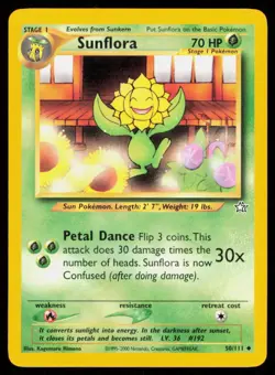 SUNFLORA 50/111 VINTAGE UNCOMMON NEO GENESIS POKEMON NM - Image 1