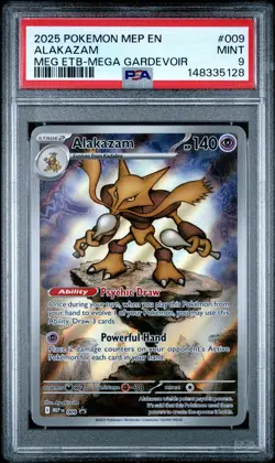 2025 POKEMON MEP EN-ME BLACK STAR PROMO #009 ALAKAZAM PSA 9 - Image 1