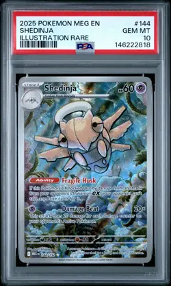 2025 POKEMON MEG EN-MEGA EVOLUTION ILLUSTRATION RARE #144 SHEDINJA PSA 10 - Image 1