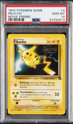 1999 POKEMON GAME MOVIE PROMO #4 PIKACHU PSA 10 - Image 1