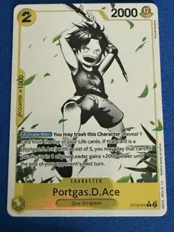 Portgas D Ace One Piece 3 Brothers Starter Deck 13: ST13-010 Common Parallel PWE - Image 1