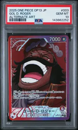 2025 ONE PIECE JPN OP13-CARRYING ON HIS WILL ALT ART #003 GOL D. ROGER PSA 10 - Image 1