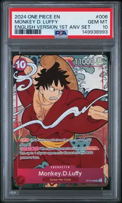 2024 ONE PIECE ENGLISH VERSION 1ST ANNIVERSARY SET #006 MONKEY D. LUFFY PSA 10 - Image 1