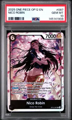 2025 ONE PIECE OP12-LEGACY OF THE MASTER #087 NICO ROBIN PSA 10 - Image 1