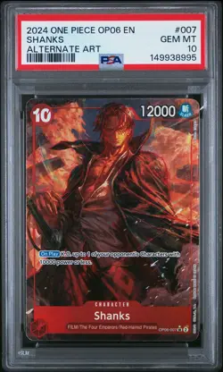 2024 ONE PIECE OP06-WINGS OF THE CAPTAIN ALTERNATE ART #007 SHANKS PSA 10 - Image 1