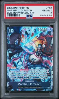 2025 ONE PIECE ENGLISH VERSION 2ND ANNIVERSARY SET #093 MARSHALL D. TEACH PSA 10 - Image 1