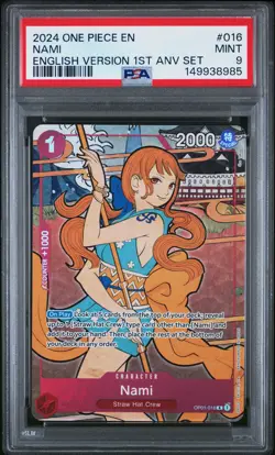 2024 ONE PIECE ENGLISH VERSION 1ST ANNIVERSARY SET #016 NAMI PSA 9 - Image 1