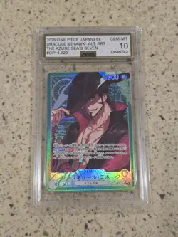 Dracule Mihawk L Alt Art OP14-020 The Azure Sea's Seven AGS 10 - Image 1