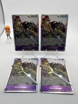 Bandai One Piece OP13 Gol D. Roger OP13-064 SR Foil x4 play set - Image 1