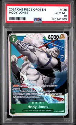 2024 ONE PIECE OP06-WINGS OF THE CAPTAIN #035 HODY JONES PSA 10 - Image 1