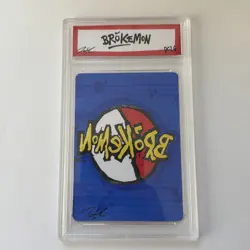 1/1 Original Hand Drawn Fire Lizerd Card Slabbed Signed Brokemon Pokemon Parody - Image 5