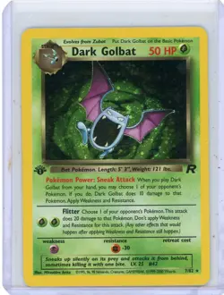 DARK GOLBAT - HOLO - 1ST EDITION MP 7/82 TEAM ROCKET VINTAGE POKEMON CARD - Image 1