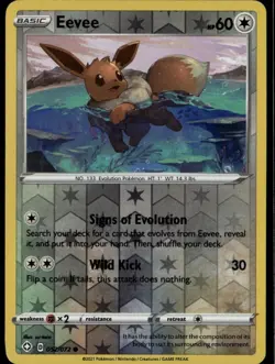 Eevee Common Shining Fates 052/072 Colorless Reverse Holo Pokemon Card - Image 1