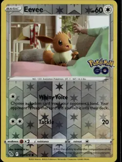 Eevee Common Pokemon GO 054/078 Colorless Reverse Holo Pokemon Card - Image 1