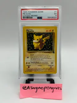 1999 Pokemon Ivy Pikachu Black Star League Promo Card #1 GRADED PSA 5 EXCELLENT - Image 1