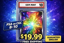 3x English Pokemon CGC or PSA 8-10 MINT Graded Card Mystery Slab Random - Image 1